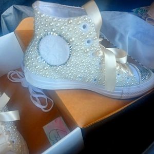 Bejeweled Converse high tops